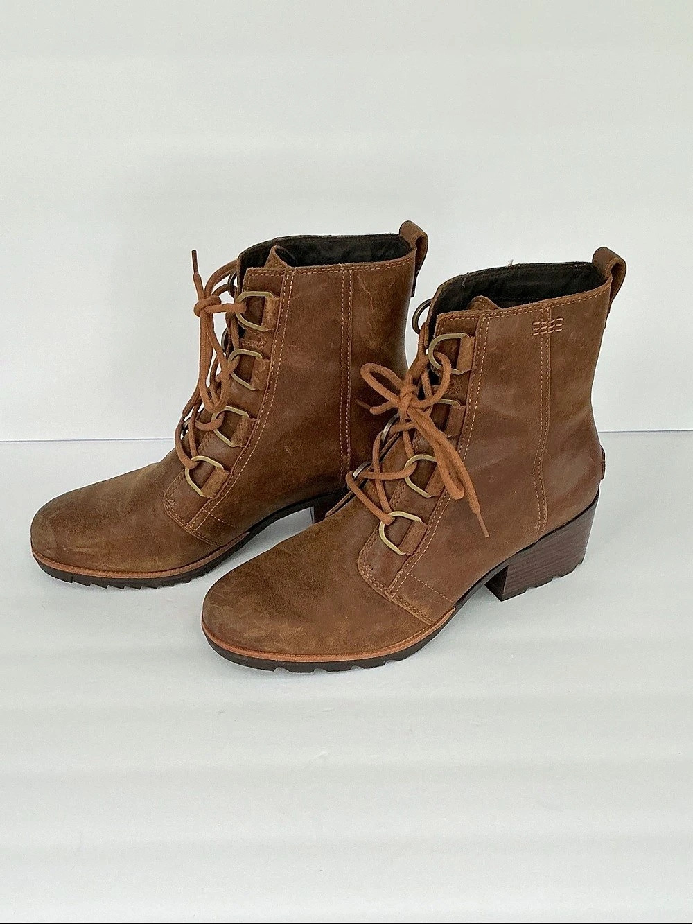Sorel Joan Uptown Lace Leather Lace-Up Ankle Boots US 10.5